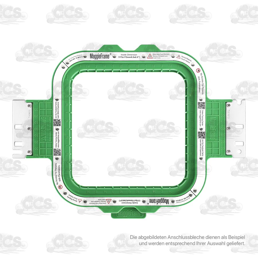 Grüner Maggie Hoop Magnetrahmen ST-M7272 mit Anschlussarmen, Innenmaß 17,6 × 17,6 cm